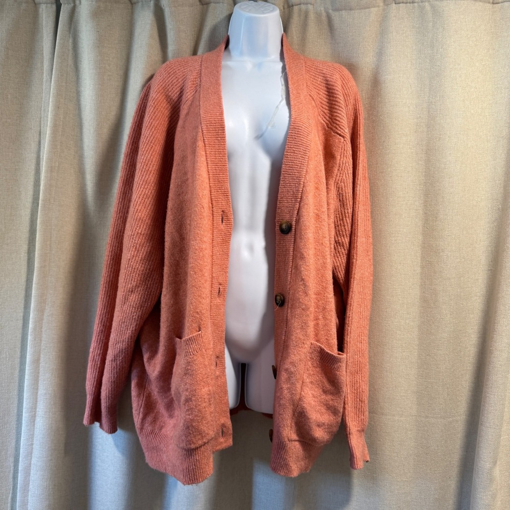 A New Day Womens Open Front Cardigan Sweater‎ Pockets Button Closure XL